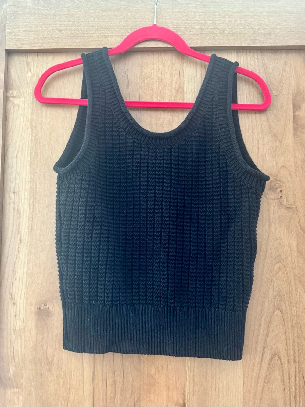 Quince 100% Organic Cotton Waffle Cropped Sweater Tank - Picture 2 of 4